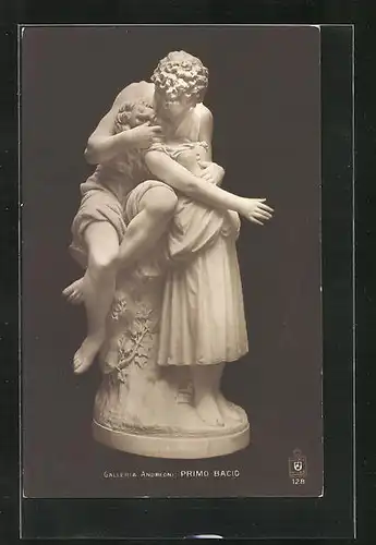 AK Galleria Andreoni, Statuengruppe Primo Bacio