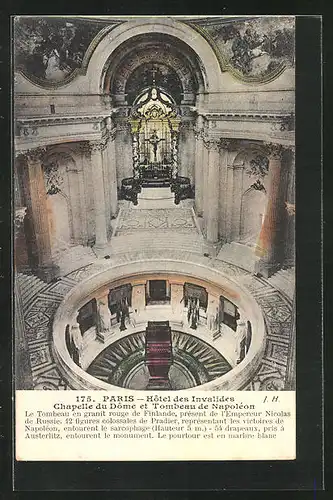 AK Paris, Hôtel des Invalides, Chapelle du Dome et Tombeau de Napoleon I.