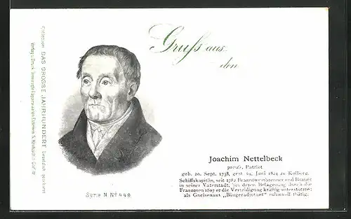 AK Joachim Nettelbeck, Preussischer Patriot, 1738-1824