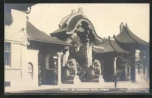 AK Berlin, Zoologischer Garten, Haupteingang am Elefantentor