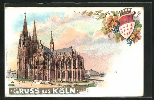Lithographie Köln, Kölner Dom, Stadtwappen