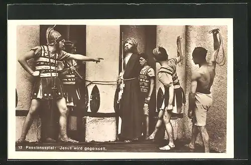 AK Freiburg i.Br., Passionsspiel, Jesus wird gegeisselt