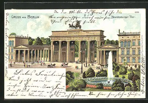 Lithographie Berlin, Brandenburger Tor