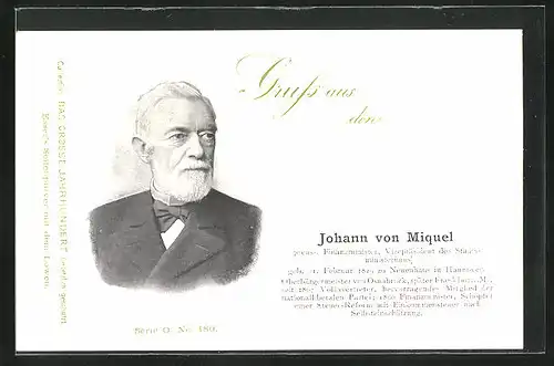 AK Johann von Miquel, preuss. Finanzminister, Serie O, Nr. 480