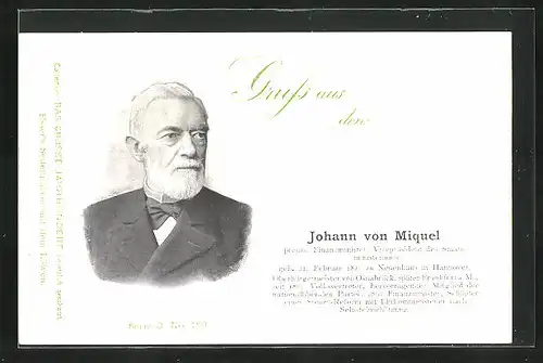 AK Johann von Miquel, preuss. Finanzminister, Serie O, Nr. 480