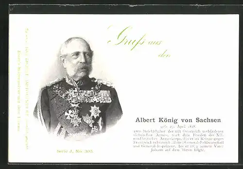 AK Albert König von Sachsen, Serie J, Nr. 305