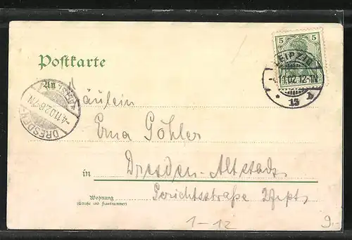 Lithographie Zur Erinnerung an den ersten Besuch des Königs Georg in Leipzig