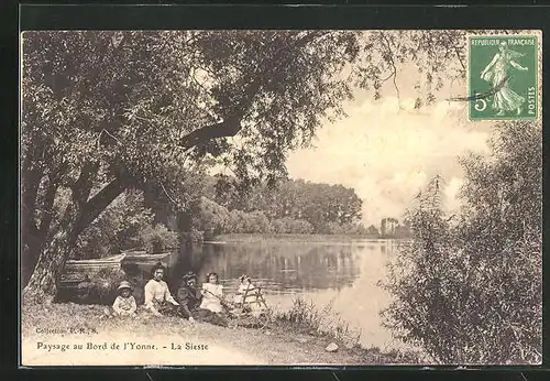 AK Yonne, Le Sieste, Paysage au Bords de l`Yonne