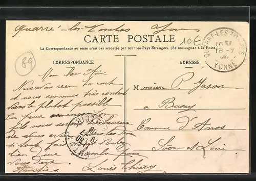 AK Quarré-les-Tombes, Vue générale de l`Etang