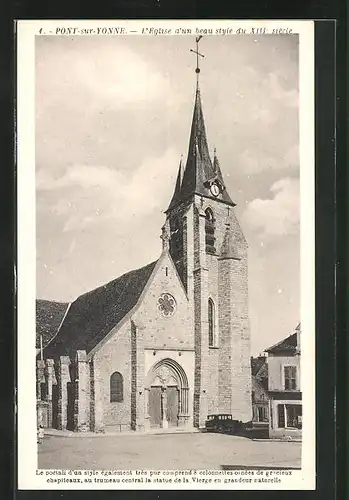 AK Pont-sur-Yonne, L`Eglise d`un beau style du XIIIe siècle