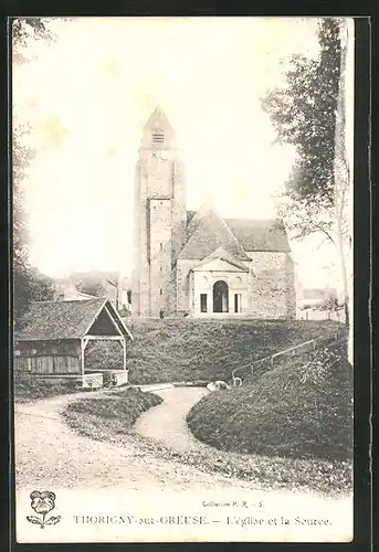 AK Thorigny-sur-Oreuse, L`église et la Source