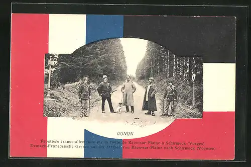 AK Deutsch-Französische Grenze auf der Strasse von Raon-sur-Plaine nach Schirmeck