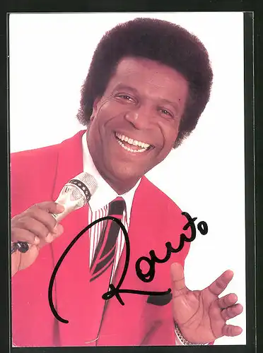 AK Musiker Roberto Blanco, mit Autograph