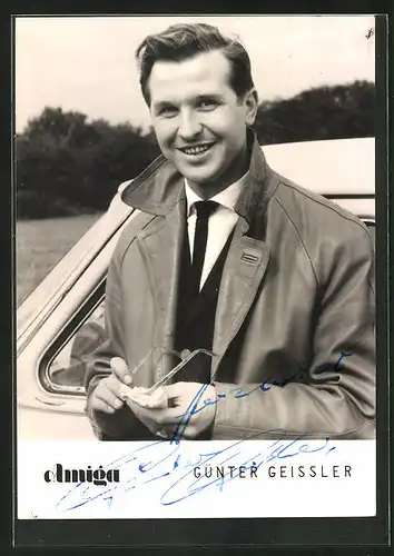 AK Musiker Günter Geissler, mit Autograph