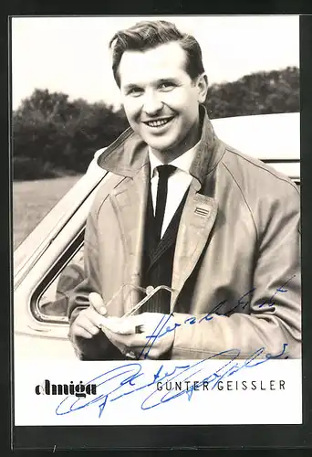 AK Musiker Günter Geissler, mit Autograph