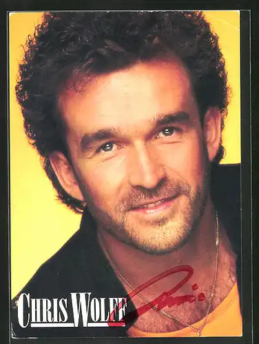 AK Musiker Chris Wolff, mit Autograph