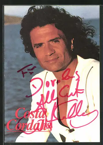AK Musiker Costa Cordalis, mit Autograph