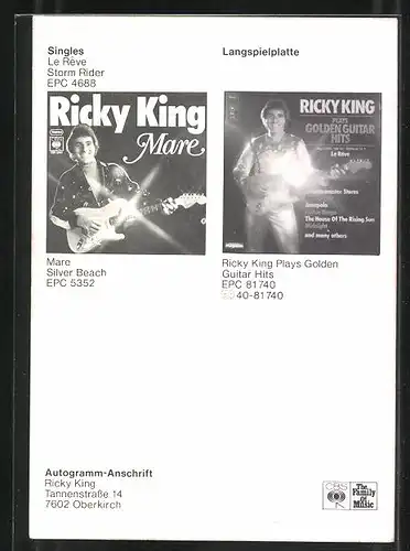 AK Musiker Ricky King mit freundlichem Lächeln und Autograph