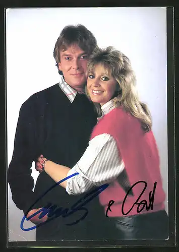 AK Musikerduo Cindy & Bert mit freundlichem Lächeln und Autograph