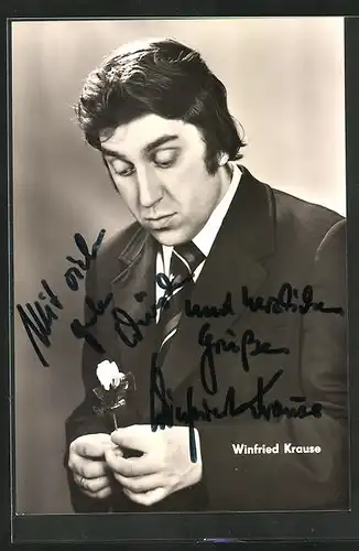 AK Musiker Winfried Krause, mit Autograph