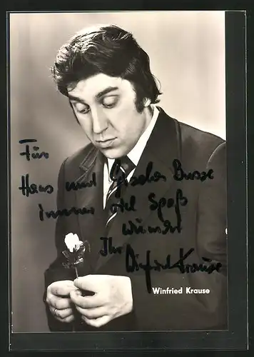 AK Musiker Winfried Krause, mit Autograph