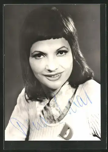 AK Musikerin Dina Straat, mit Autograph