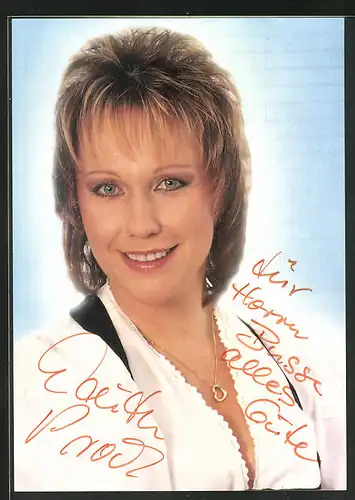 AK Musikerin Edith Prock, mit Autograph