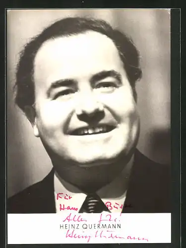 AK Musiker Heinz Quermann, mit Autograph