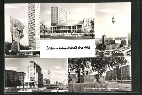 AK Berlin, Leninplatz, Haus des Lehrers, Rathaus und Fernsehturm