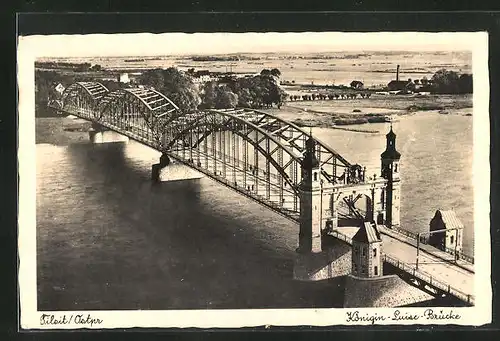 AK Tilsit, Blick auf die Königin-Luise-Brücke