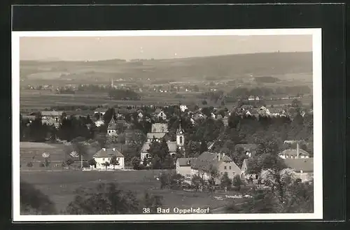AK Bad Oppelsdorf, Ortspartie mit Kirche