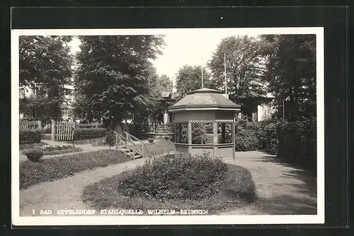 AK Bad Oppelsdorf, Park-Cafe Stahlquelle mit Wilhelmsbrunnen