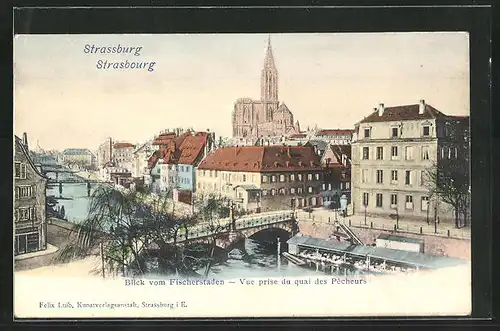 AK Strasbourg, Vue prise du quai des Pecheurs