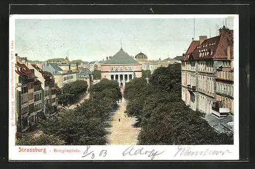 AK Strassburg, Broglieplatz aus der Vogelschau