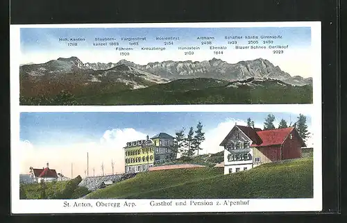 AK St. Anton /Oberegg, Gasthof zum Alpenhof, Gebirgspartie