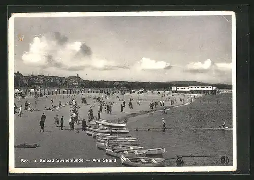 AK Swinemünde, Badegäste am Strand