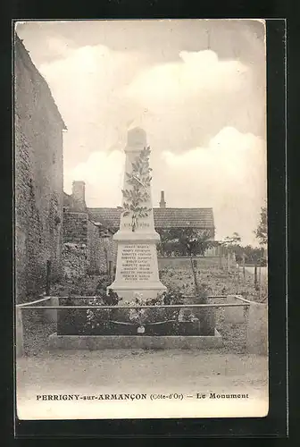 AK Perrigny-sur-Armancon, Le Monument