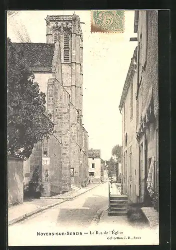 AK Noyers-sur-Serein, La Rue de l`Èglise