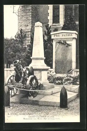 AK Saint-Valèrien, Monument aux Morts 1870 et 1914-1918