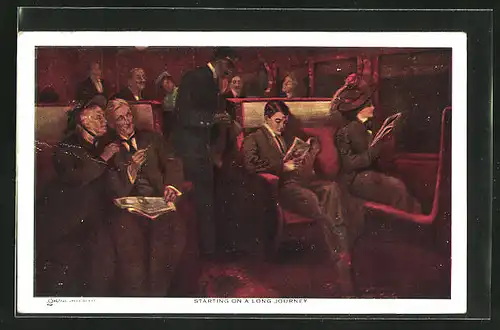 Künstler-AK Alfred James Dewey: Starting on a long Journey