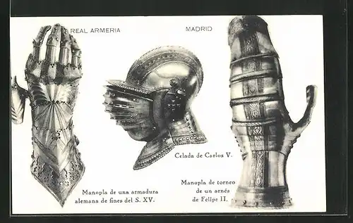 AK Madrid, Real Armeria - Celada de Carlos V., Manopla de torneo de un arnès de Felipe II., Reformation