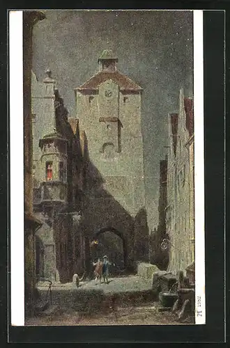 Künstler-AK Carl Spitzweg: Paar bei der Heimkehr