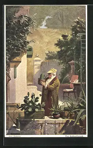 Künstler-AK Carl Spitzweg: Der Kaktusfreund