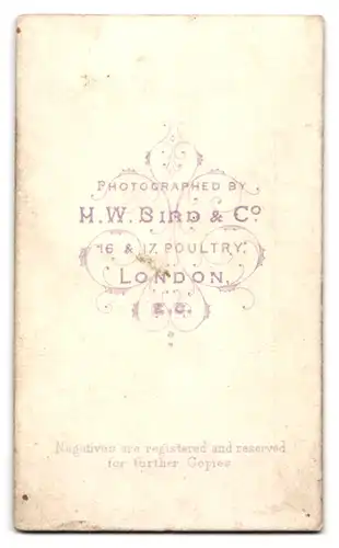 Fotografie H. W. Bird & Co., London, 16 & 17 Poultry, Portrait elegant gekleidetes Fräulein im Kleid