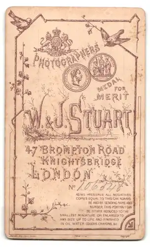 Fotografie Stuart Bros., London, 47 Brompton Road, Portrait bildschönes Fräulein mit Brosche am Blusenkragen