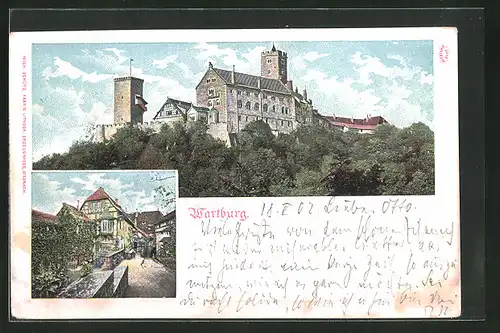 AK Gesamtansicht und Hof der Wartburg