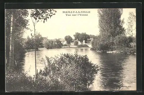 AK Mailly-la-Ville, Vue sur l'Yonne