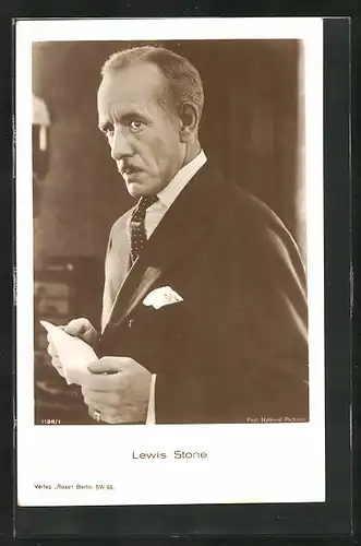 AK Schauspieler Lewis Stone als stattlicher Mann im Jackett