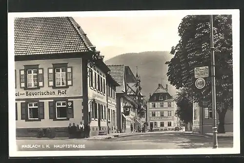 AK Haslach i. K., Hauptstrasse mit Gasthaus zum Bayerischen Hof