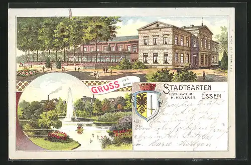Lithographie Essen / Ruhr, Stadtgarten-Restaurant